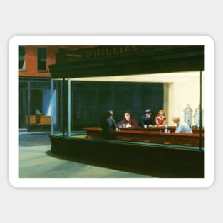 NIghthawks by Edward Hopper and Jack Torrance Sticker